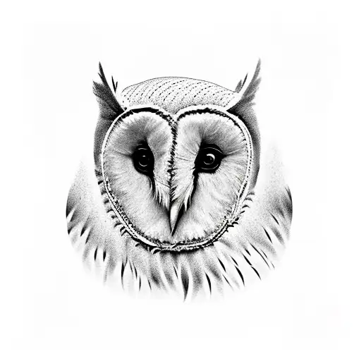 barn owl in wheat field  tattoo design idea