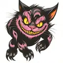 Cheshire cat dark fantasy tattoo design idea
