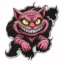 Cheshire cat dark fantasy tattoo design idea