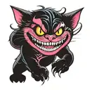 Cheshire cat dark fantasy tattoo design idea