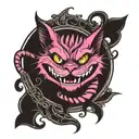 Cheshire cat dark fantasy tattoo design idea