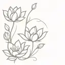chinese lotus and tulips roses Roman tattoo design idea