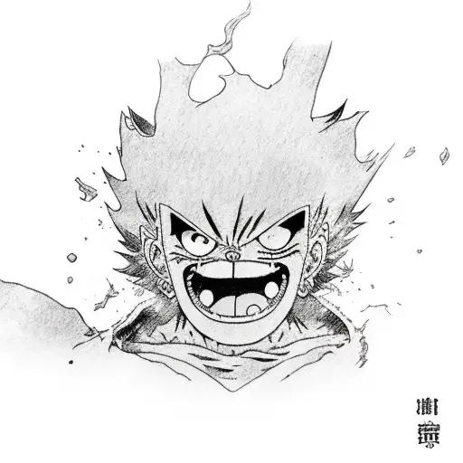 luffy gear5 tattoo design idea