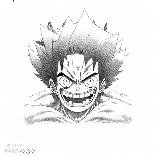 luffy gear 5 tattoo design idea