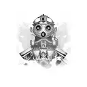 Steam engine locomotive tattoo design idea