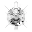Steam engine locomotive tattoo design idea