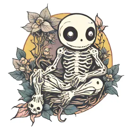 kodama sitting tattoo design idea