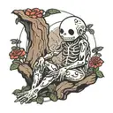 kodama sitting tattoo design idea