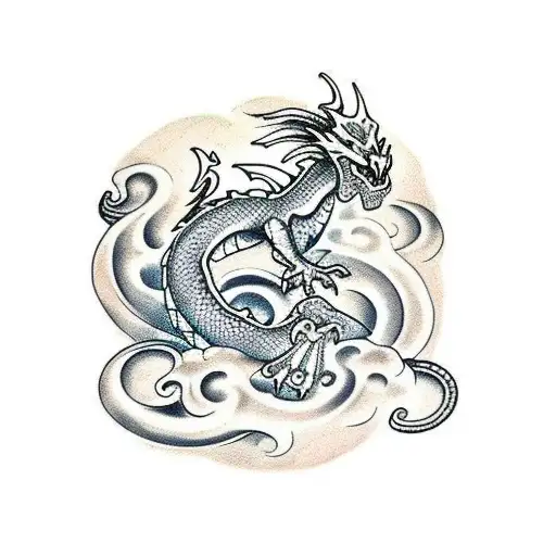 medieval dragon tattoo design idea