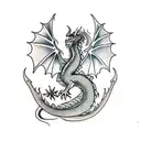 medieval dragon tattoo design idea