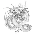 medieval dragon tattoo design idea