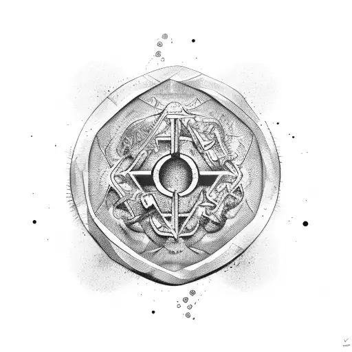 word "VERITAS" emblazoned with the symbols of the elements of the periodic table  tattoo design idea