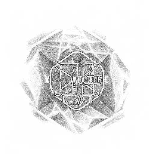 word "VERITAS" emblazoned with the symbols of the elements of the periodic table and in the background, with the structu tattoo design idea