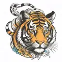 tiger sad face tattoo design idea