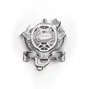 Create a realistic tattoo of a culinary dish inside a car engine tattoo design idea