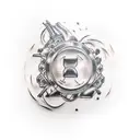 Create a realistic tattoo of a culinary dish inside a car engine tattoo design idea