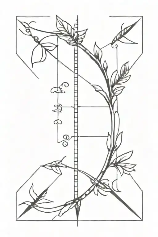 spine tattoo with an arrow, Taurus zodiac symbol and vertebrae  tattoo design idea