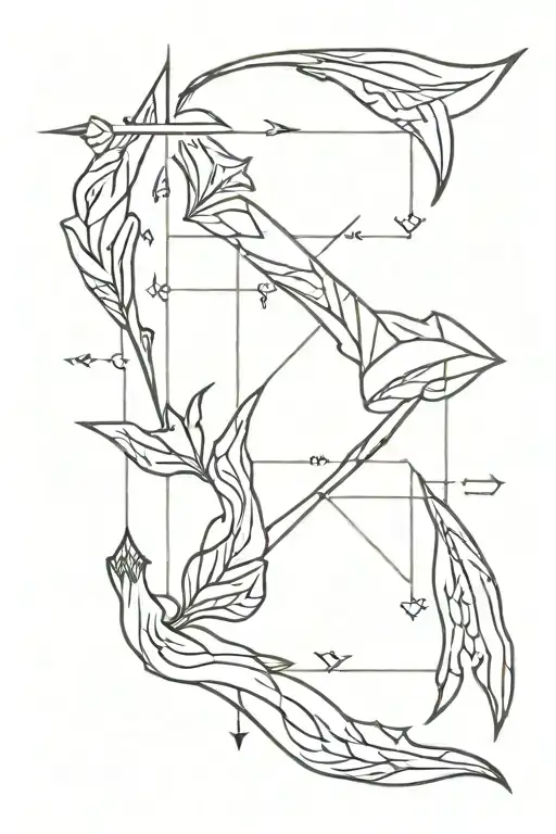 spine tattoo that consist of an arrow the Taurus zodiac sign and vertebra  tattoo design idea