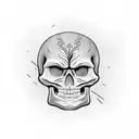 skeleton mowing lawn tattoo design idea