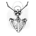 skeleton pushing lawn mower tattoo design idea