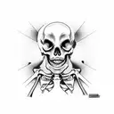skeleton pushing lawn mower tattoo design idea