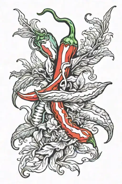 chilli peppers tattoo design idea