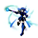 blue fire arm tattoo design idea