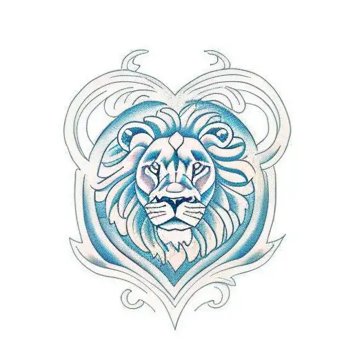 waves lion clock dove tattoo design idea