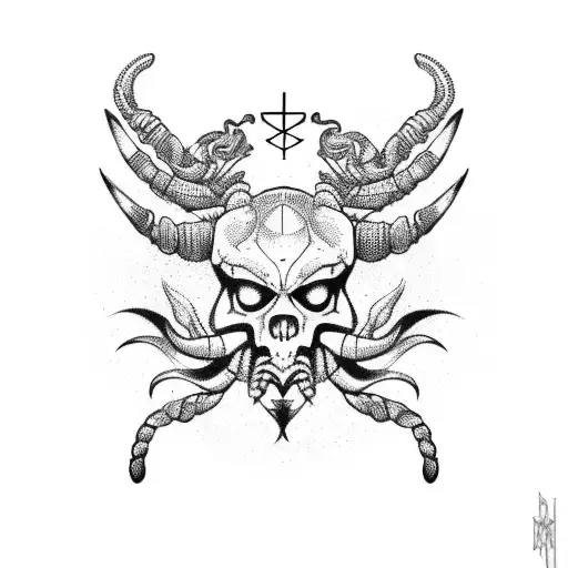 Scorpio zodiac sign representing hard life and all crazy things that happened trought the life tattoo design idea