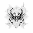 Scorpio zodiac sign representing hard life and all crazy things that happened trought the life tattoo design idea