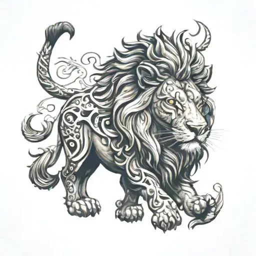lion, taurus totem tattoo tattoo design idea