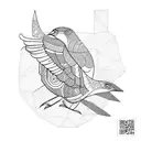 bird escaping from its cage tattoo design idea