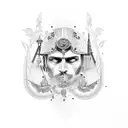 Roman with quote tattoo design idea