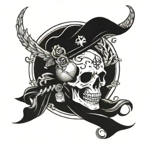 Mercedes Benz logo intertwined skull at bottom half Sarah Jacob Thomas on top tattoo design idea