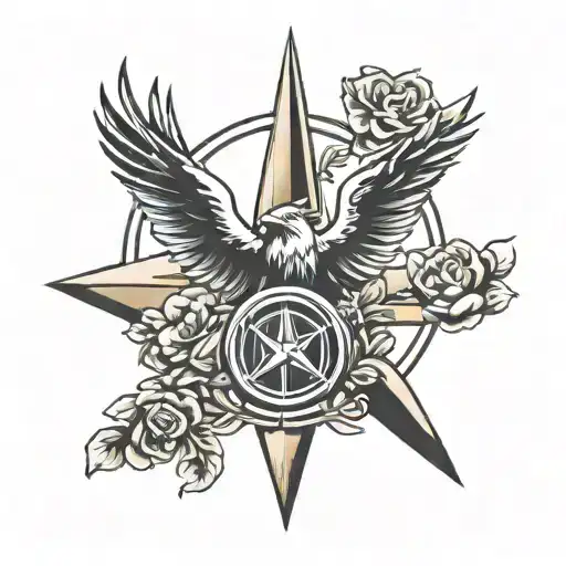 Mercedes Benz logo combined tattoo design idea