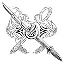 Poseidons trident tattoo design idea