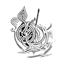 Poseidons trident tattoo design idea