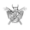 Poseidons trident tattoo design idea