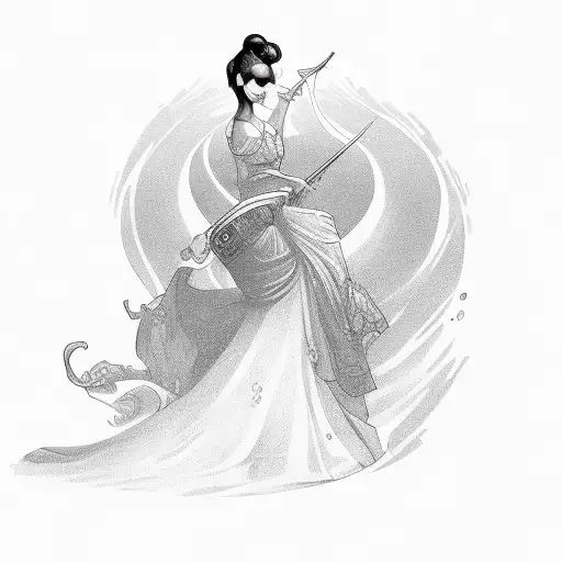 sexy lady silhouette money tattoo design idea