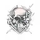 Dark sad tattoo, something that means "through time and dimensions, i will find you again", with skeletons, skulls, time tattoo design idea