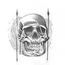 Dark sad tattoo, something that means "through time and dimensions, i will find you again", with skeletons, skulls, time tattoo design idea