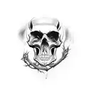 Dark sad tattoo, something that means "through time and dimensions, i will find you again", with skeletons, skulls, time tattoo design idea