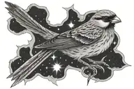 Sparrow, lighting bolt, orions belt  tattoo design idea