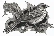 Sparrow, lighting bolt, orions belt  tattoo design idea