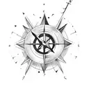 Arrow with compass tattoo design idea