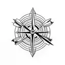 Arrow with compass tattoo design idea