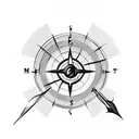 Arrow with compass tattoo design idea