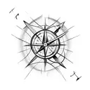 Arrow with compass tattoo design idea