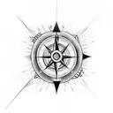 Arrow with compass tattoo design idea