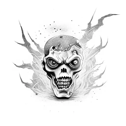 zombie samourai tattoo design idea